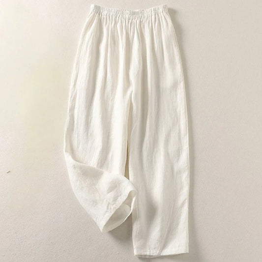 Amalia™ | Pantalón fluido de algodón y lino