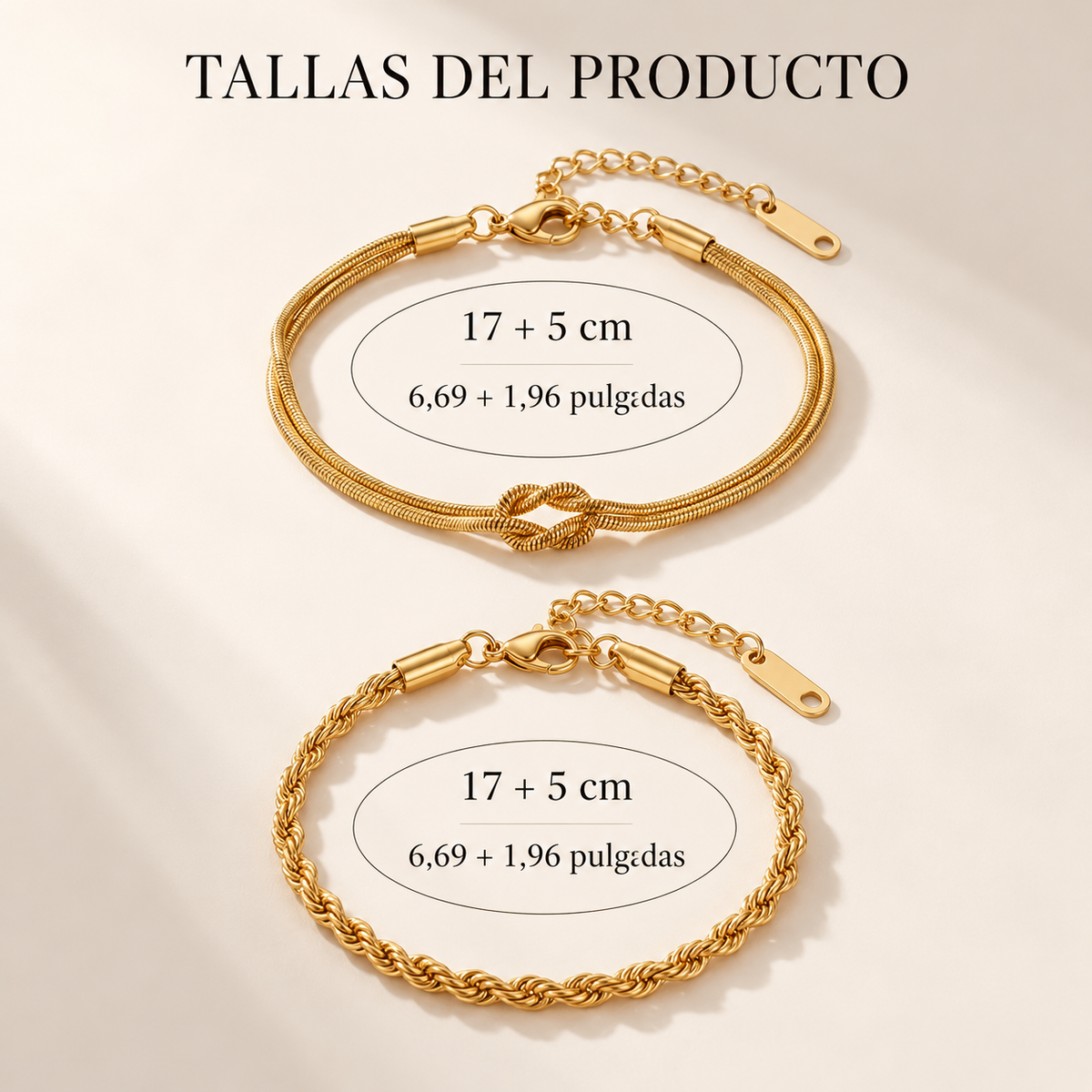 Belella Élora — Set de 2 Pulseras Doradas