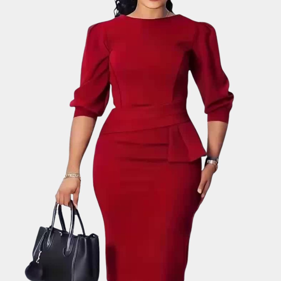 Vestido midi refinado con volantes