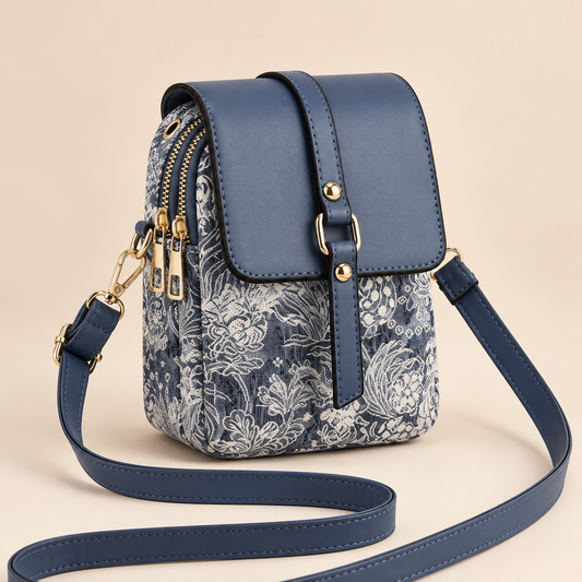 Bolso bandolera con estampado floral
