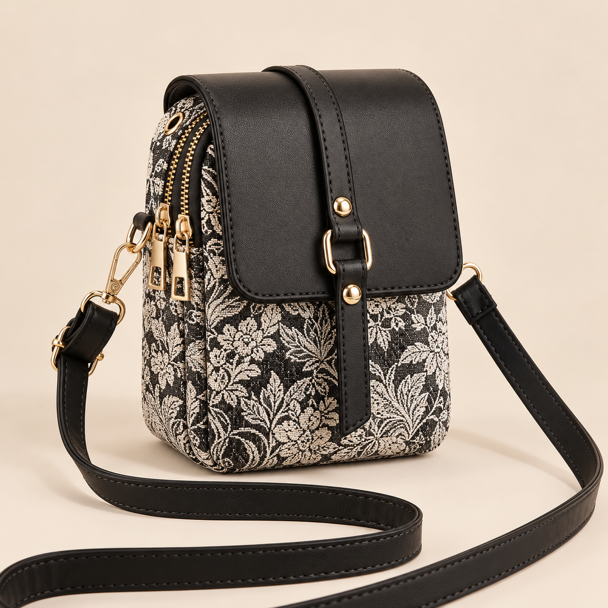 Bolso bandolera con estampado floral