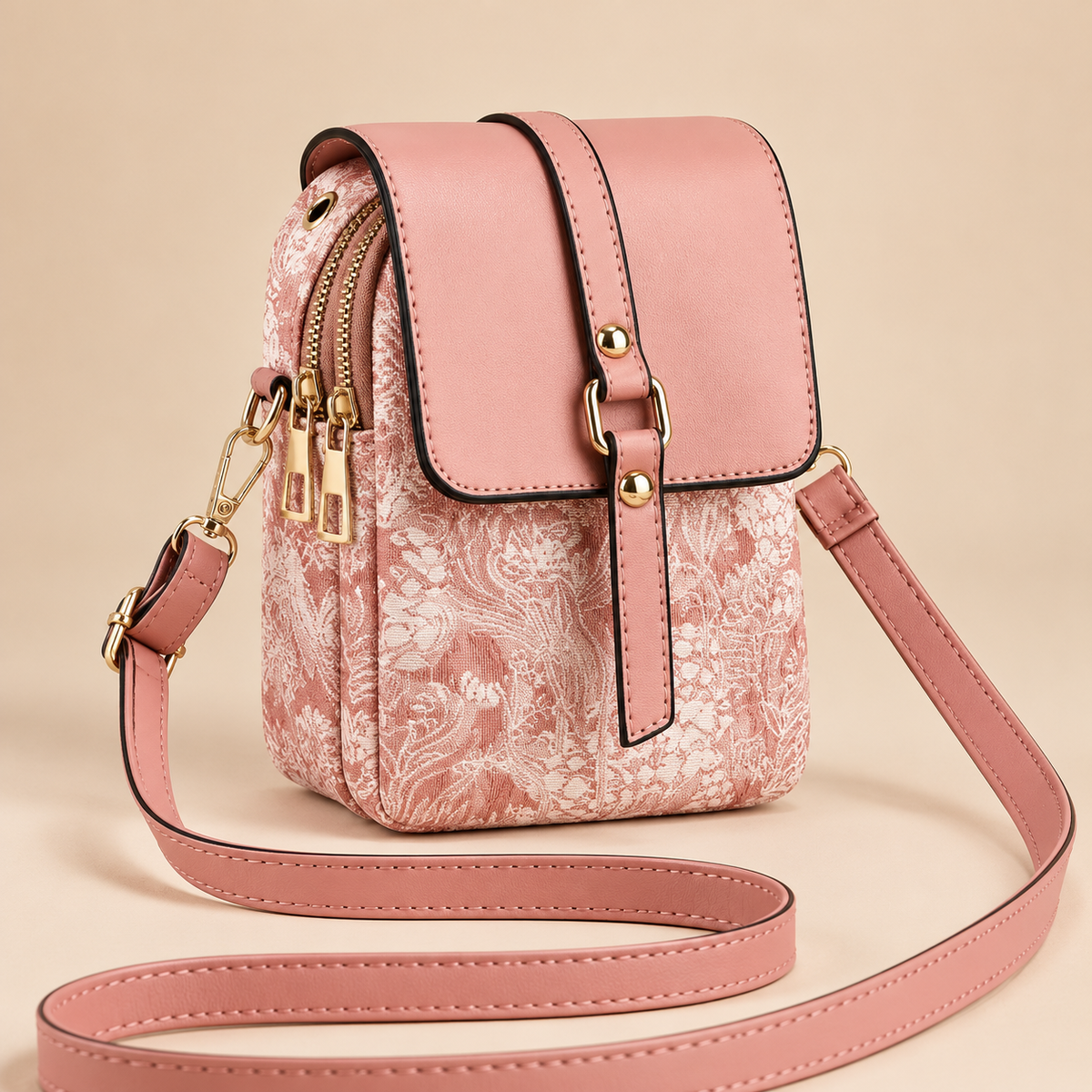 Bolso bandolera con estampado floral