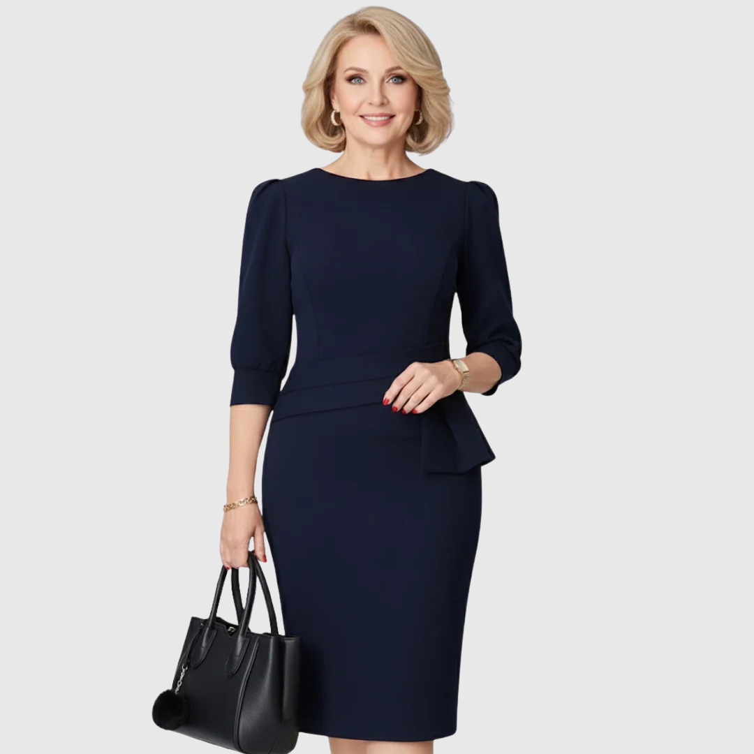 Vestido midi refinado con volantes