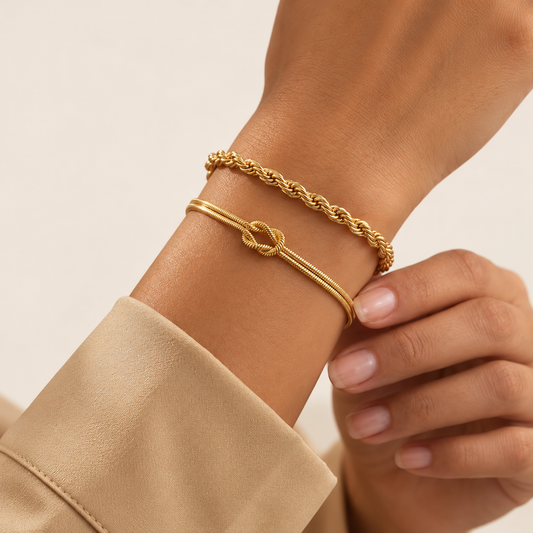 Belella Élora — Set de 2 Pulseras Doradas